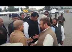 shahbaz sharif president of pmln arrives to peshwar for workers convention 11 april 2018