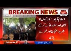 PMLN Workers Stage Protest against Disqualification Judgment