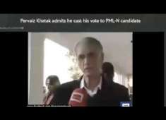 Pervaiz khatk vote for PML N candidate