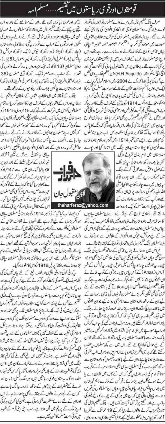 Qoumiyaton Aur Qaumi Riyasaton Main Taqseem, Muslim Umma