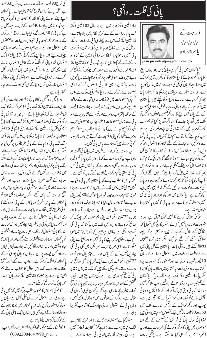 Pani Ki Qillat. Waqai?