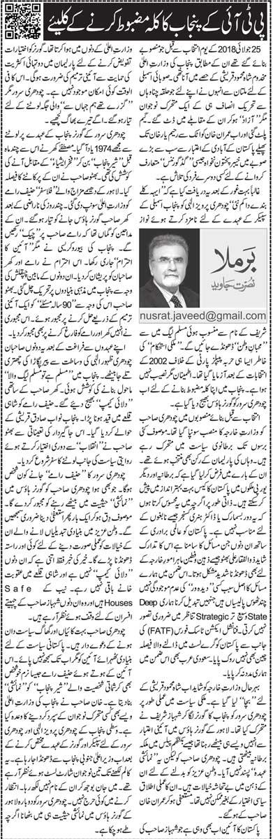 PTI Ke Punjab Mein Qila Mazboot Karne Ke Kuliye