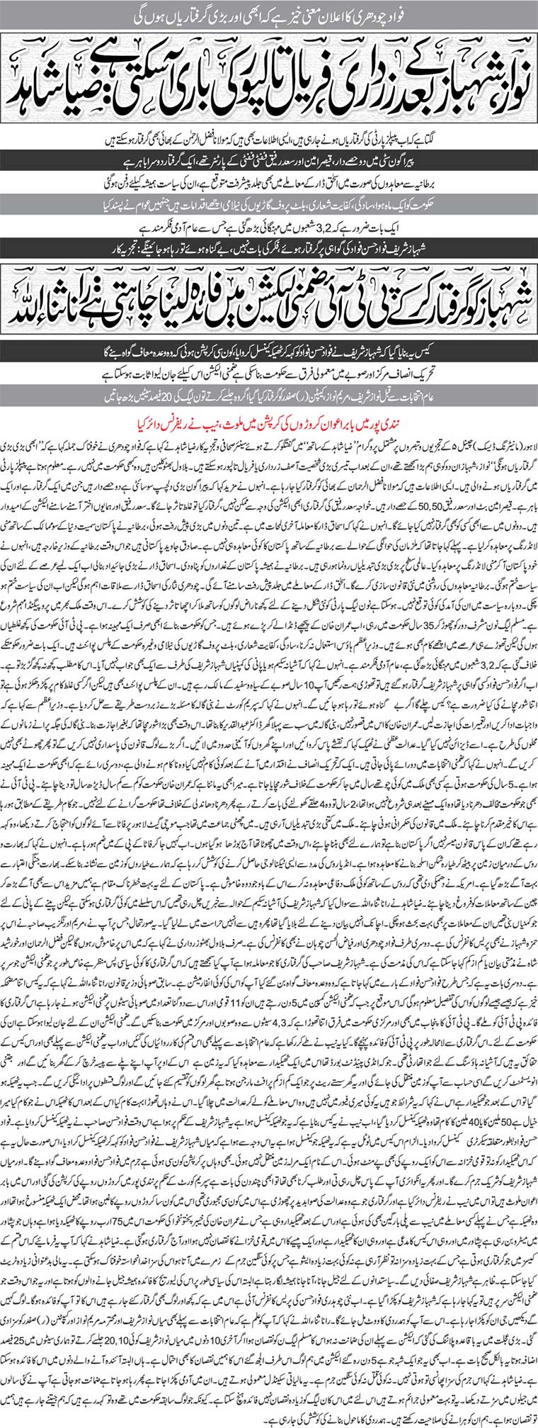 Nawaz, Shahbaz Ke Bad Zardari Aur Faryal Talpur Ki Bari Aa Sakti Hai