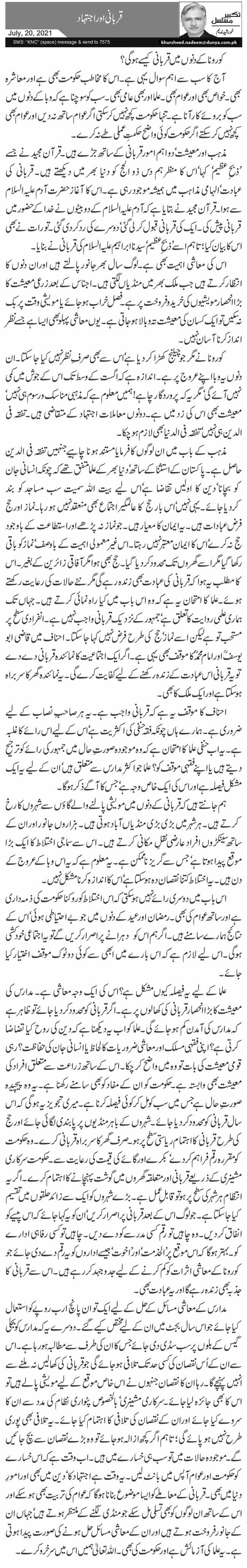 Qurbani Aur Ijtihad