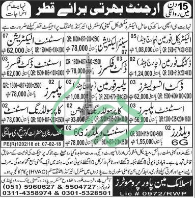 Labour jobs in Qatar February 2018