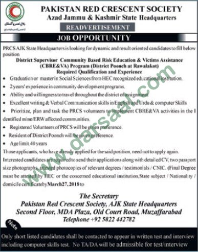 Social Sciences Jobs in CBRE&VA Rawalakot, 14 March 2018
