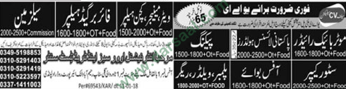 Manager, Store Keeper, Kitchen Helper, Driver, Salesman, Plumber, Welder Jobs in UAE, 29 March 2018