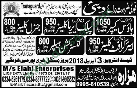 Helper, Cleaner, Housekeeper Jobs in Dubai, 31 March 2018