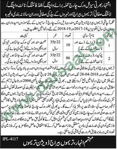 Baildar, Chowkidar Jobs in Head Trimmu, District Jhang 3 April 2018