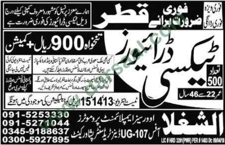 Taxi Driver Jobs in Qatar, 10 April 2018