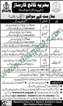 Teaching, Accountant Jobs in Bahria College, Karachi 29 April 2018