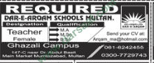 Female Teachers Jobs in Dar e Arqam School, Multan 29 April 2018