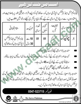 Chowkidar Job in Petroleum Oil & Lubricants Depot Hafizabad, 29 April 2018