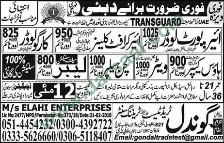 Airport Craft Cleaner, Cargo Loader, Waiter, Helper, Housekeeper Jobs in Dubai 10 May 2018