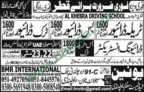 Truck Driver, Bus Driver Jobs in Qatar, 19 May 2018