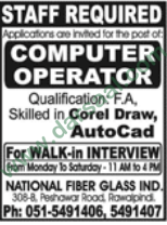 Computer Operator Job in Rawalpindi, 27 May 2018