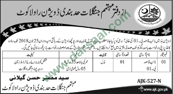 Naib Qasid job in Forest Department, Rawalakot, 06 June 2018
