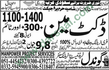 Ductman Jobs in Saudi Arabia, 06 June 2018