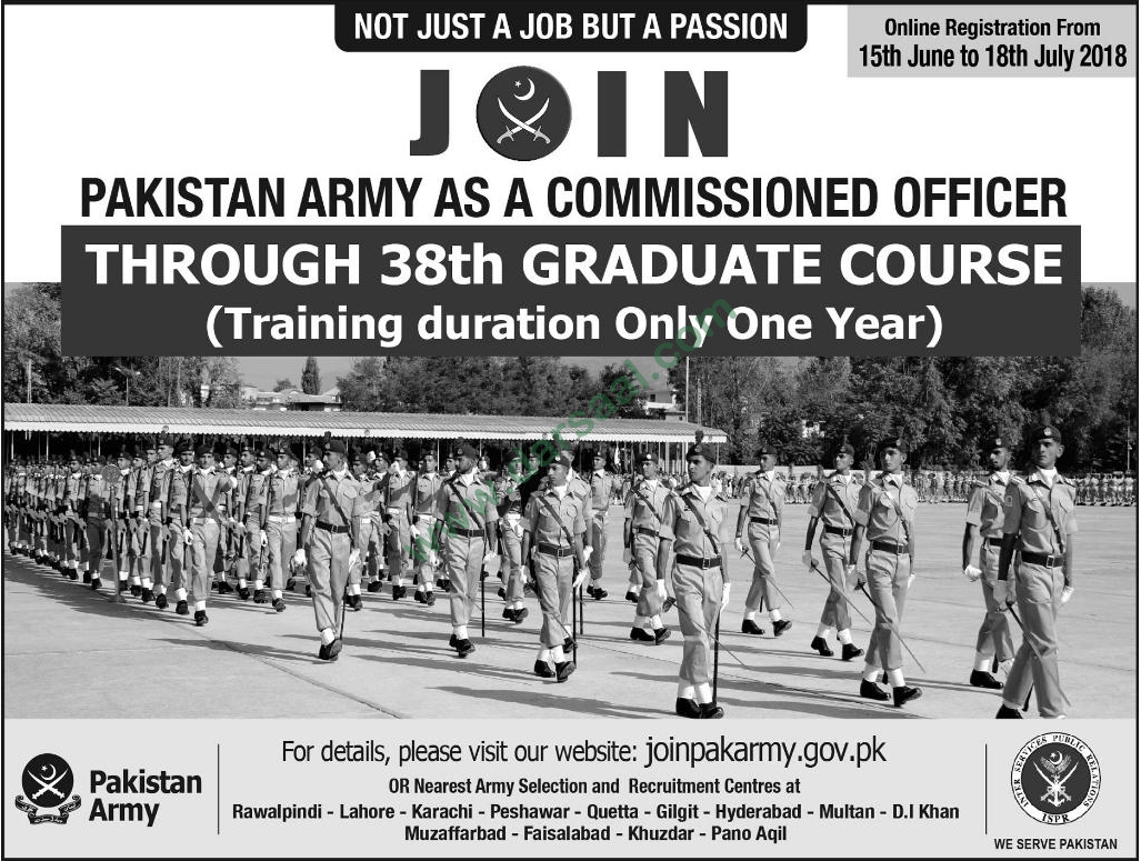 Commissioned Officer Jobs in Pakistan Army, 14 June 2018
