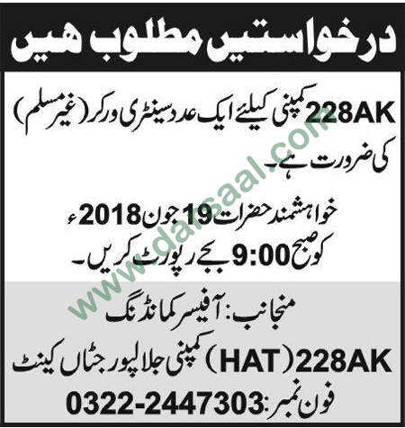Sentry Worker Job in Jalalpur, 14 June 2018