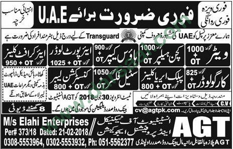 Waiter, Kitchen Helper, Steel Fixer, Cargo Loader, Air Craft Cleaner, LAbour Jobs in UAE, 29 June 2018