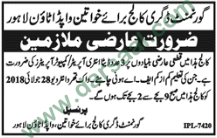 Computer Operator, Data Entry Operator Jobs in Govt. Degree College, Lahore 20 July 2018