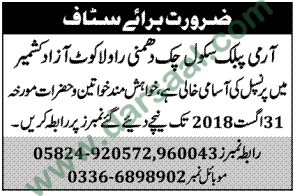 Principal Job in Army Public School, Rawalakot 26 August 2018