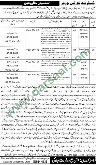 Steno Typist Jobs in District Court in Torghar - Oct 28, 2018