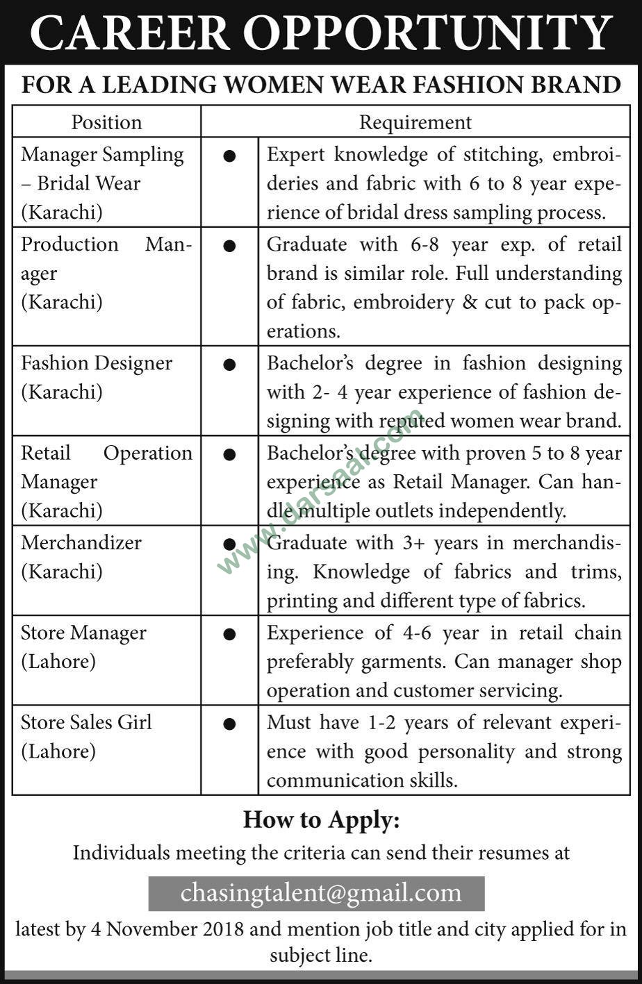 Store Manager Jobs in Multinational Company in Lahore - Oct 28, 2018