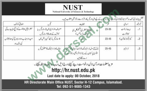 Heat Treatment Specialist Jobs in National University of Sciences & Technology in Islamabad - Oct 28, 2018