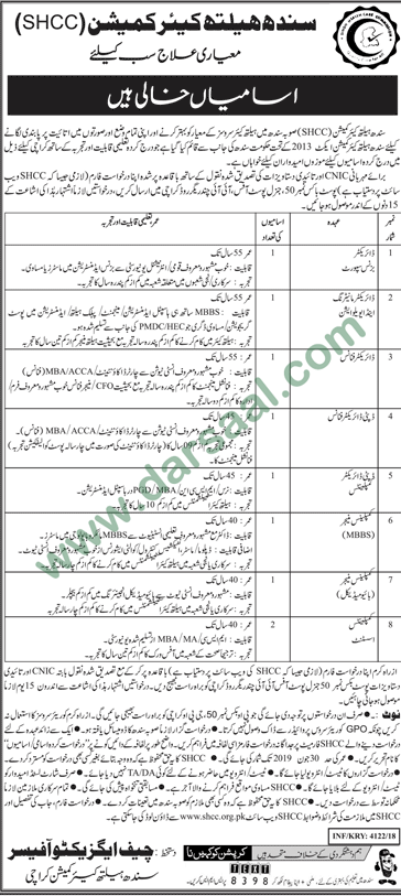 Compliance Manager Jobs in Sindh Health Care Commision in Karachi - Nov 30, 2018