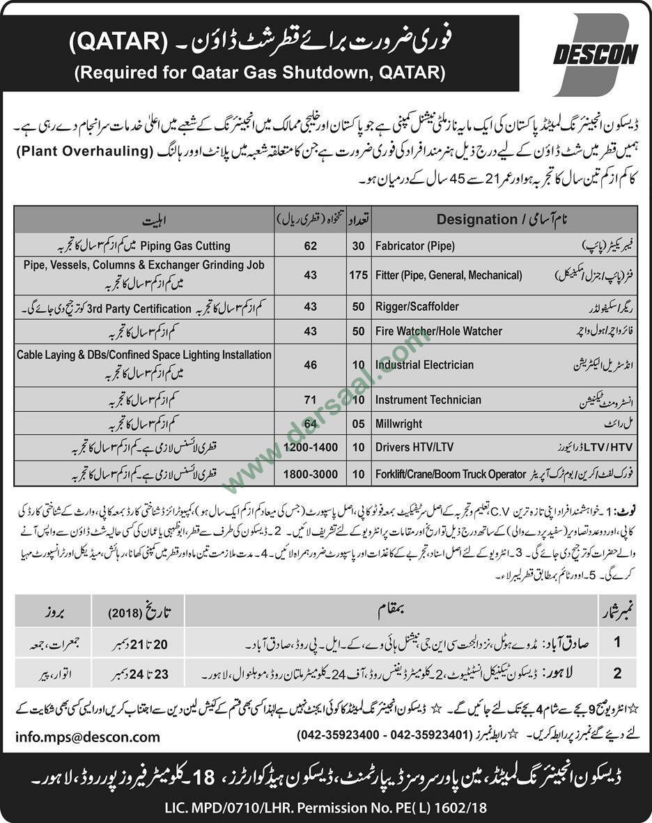 Driver Jobs in Descon in Qatar - Dec 16, 2018