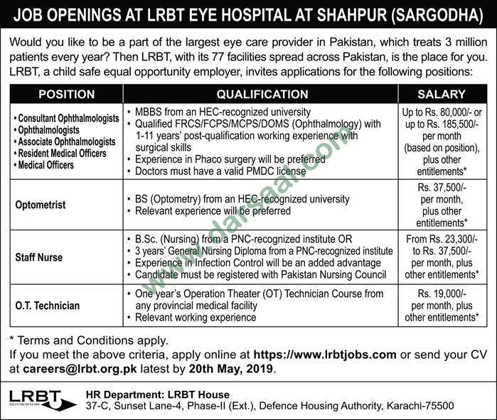 Resident Medical Officer Jobs In Lrbt Hospitals In Karachi 12 May 2019 Darsaal