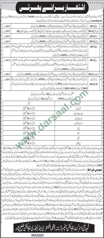 Qaria Jobs in Elementary & Secondary Education in Peshawar - May 24, 2019