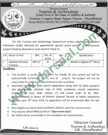 assistant director jobs in tourism archaeology department jobs in tourism