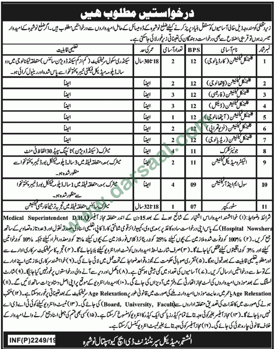 MRI Technician Jobs in DHQ Hospital in Nowshera - May 25, 2019