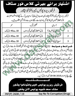 Langri Jobs in Police in Peshawar - Jun 02, 2019