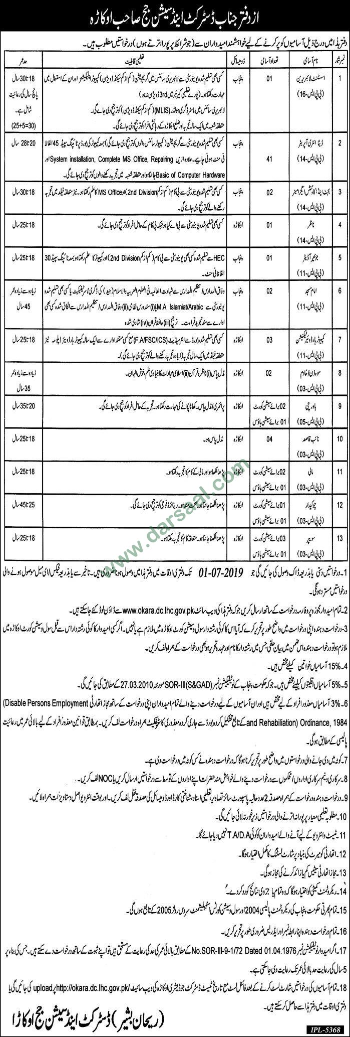 Hardware Technician Jobs in District & Sessions Judge in Okara - Jun 15, 2019
