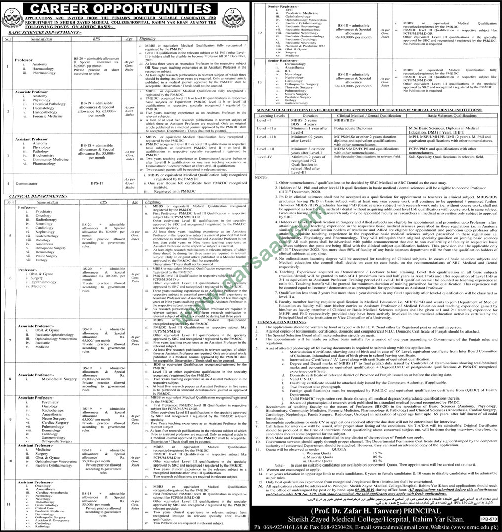 Assistant Professor Jobs in Sheikh Zayed Hospital in Rahim Yar Khan
- Jul 17, 2019
