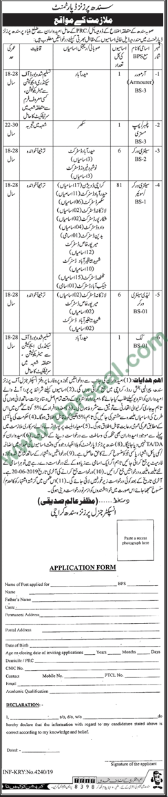 Sentry Worker Jobs in Government Departments in Karachi - Aug 02, 2019